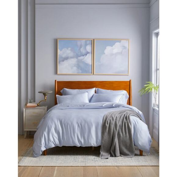 NWOT Quince Bamboo Duvet Cover Full/Queen Sky Blue - Picture 3 of 5